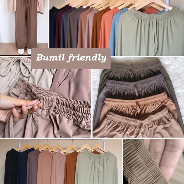 Kulot Rayon Highwaist Premium/Kulot Rayon Polos Loose Pants