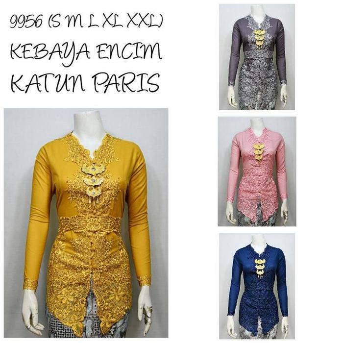 Indah KEBAYA ENCIM LENGAN PANJANG BORDIR SENADA KATUN PARIS KEBAYA