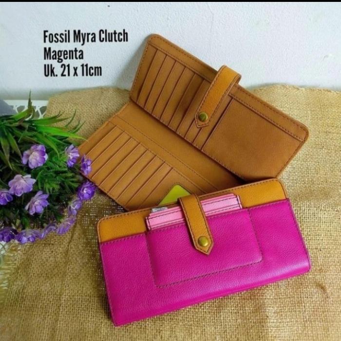 Dompet Panjang Fossil Myra Pink Leather