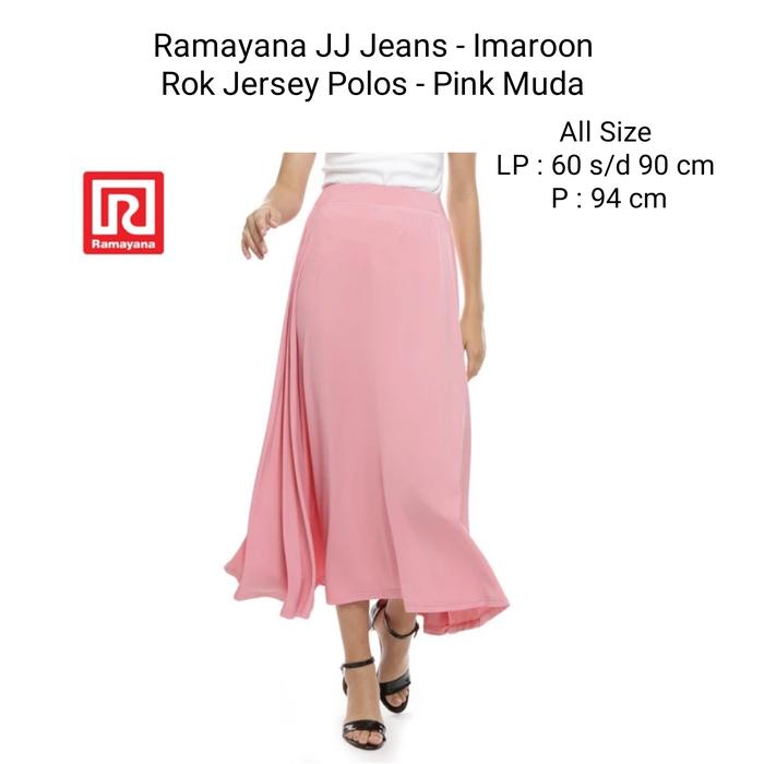 Ramayana - JJ Jeans - Imaroon Rok Jersey Polos - Pink Muda
