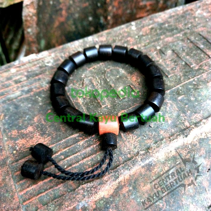 gelang kayu stigi hitam asli