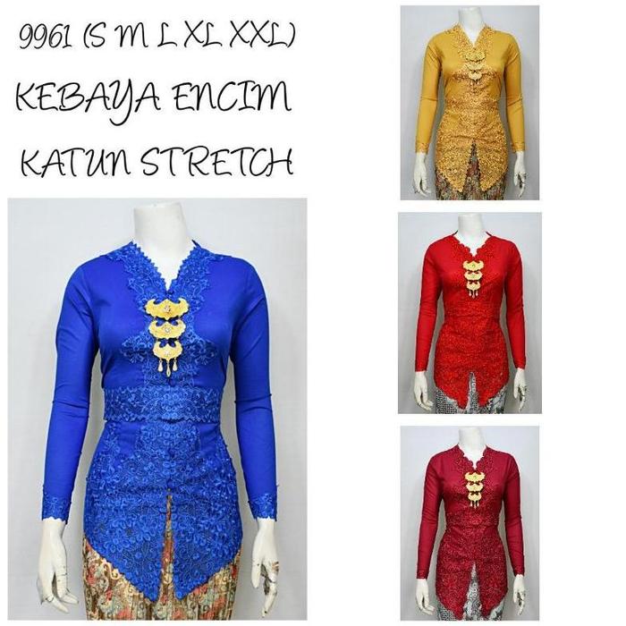 Indah KEBAYA ENCIM LENGAN PANJANG BORDIR SENADA KATUN STRETCH KEBAYA