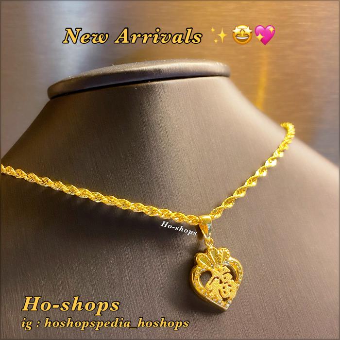 Kalung Tambang + Liontin Hoki Mas Kuning Kadar 700 Asli Emas