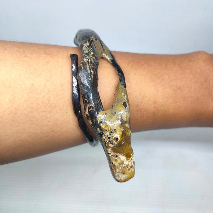 GELANG AKAR BAHAR HITAM COMBONG BERBONGGOL UNIK