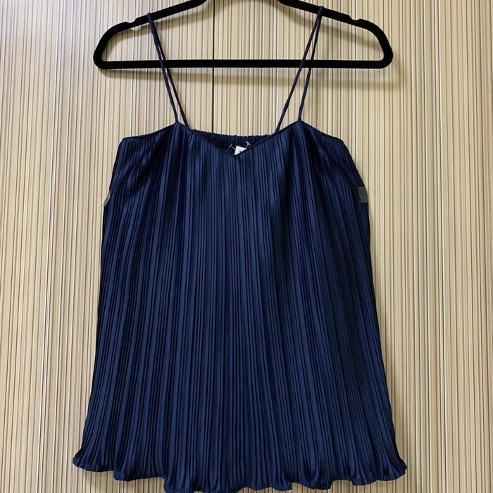 Pleats tanktop/tanktop wanita/navy tanktop/tanktop spagheti