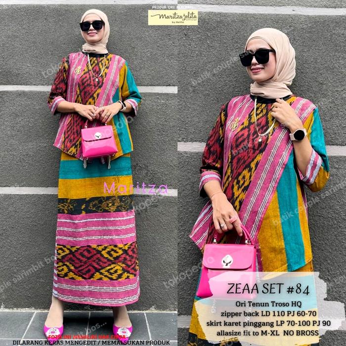 setelan baju wanita set baju rok tenun troso original berlabel maritza