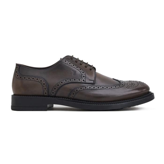 Sepatu pantofel pria tod's lace ups leather brown original with box