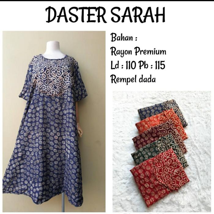 DASTER KLOK Pendek merk RISNA BATIK PEKALONGAN COLET LD 110 Rayon tebal Nyaman