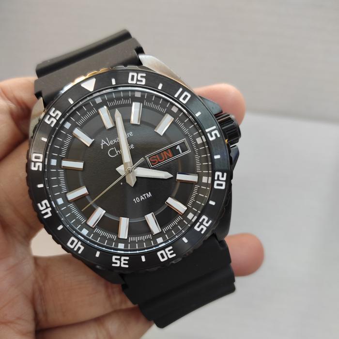 Jam Tangan PRIA ORIGINAL Alexandre Christie Ac 8541 MH Rubber Steel
