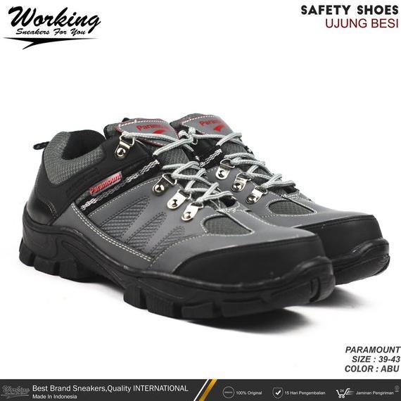 Sepatu Safety Ujung Besi Paramount Sepatu Kerja Lapangan Proyek Sepatu