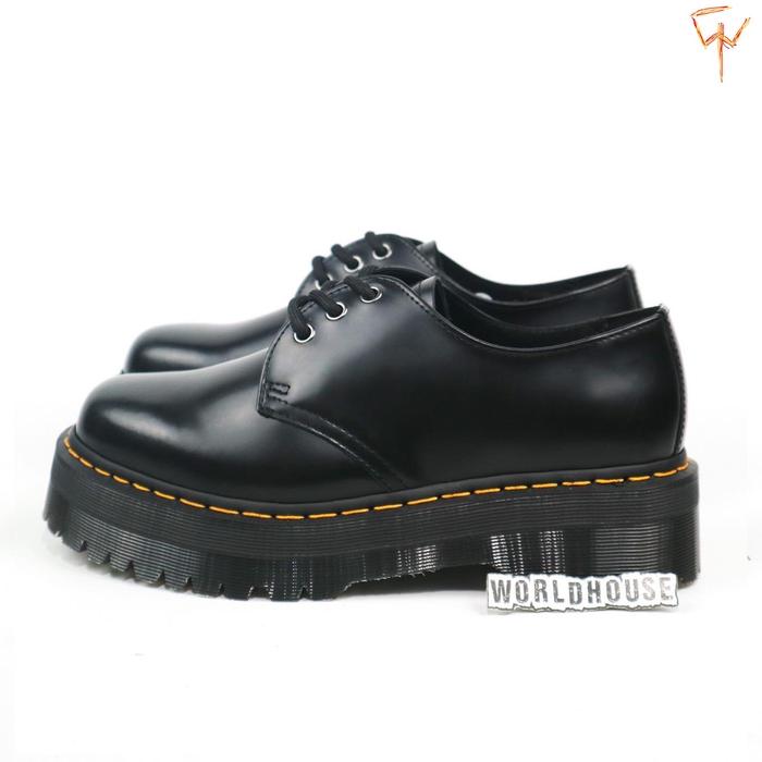 Dr Martens 3 eye quad black 1461 Polished smooth docmart Boots Shoes