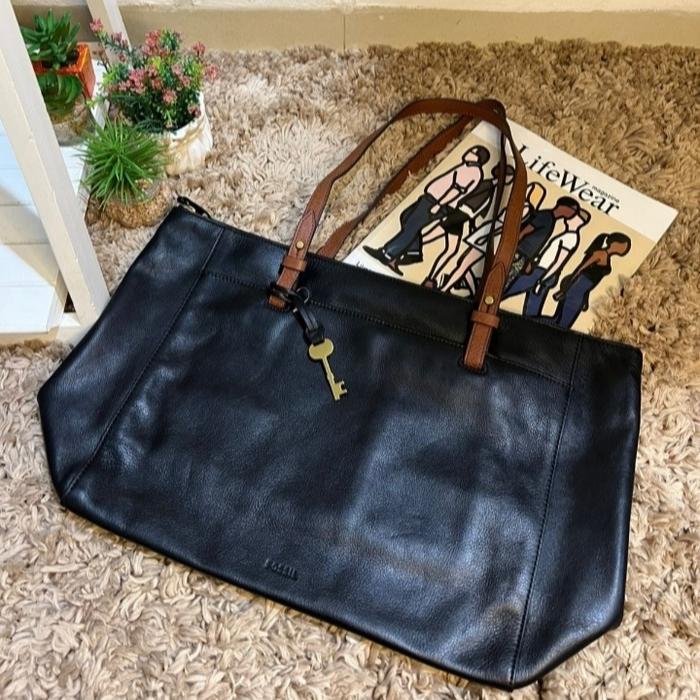 fossil rachel tote bag black new with tag