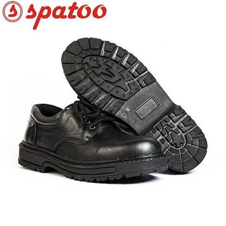 Sepatu Safety GAHHAR Model Temali Warna Hitam Bahan Kulit Sapi Asli