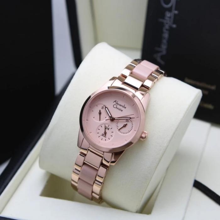 ALEXANDRE CHRISTIE AC 2A27 ROSEGOLD SOFT PEACH AC2A27 WANITA ORIGINAL