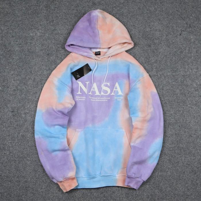 SWEATER HOODIE H&M NASA TIE DYE PREMIUM AUTHENTIC FULL TAG & LABEL