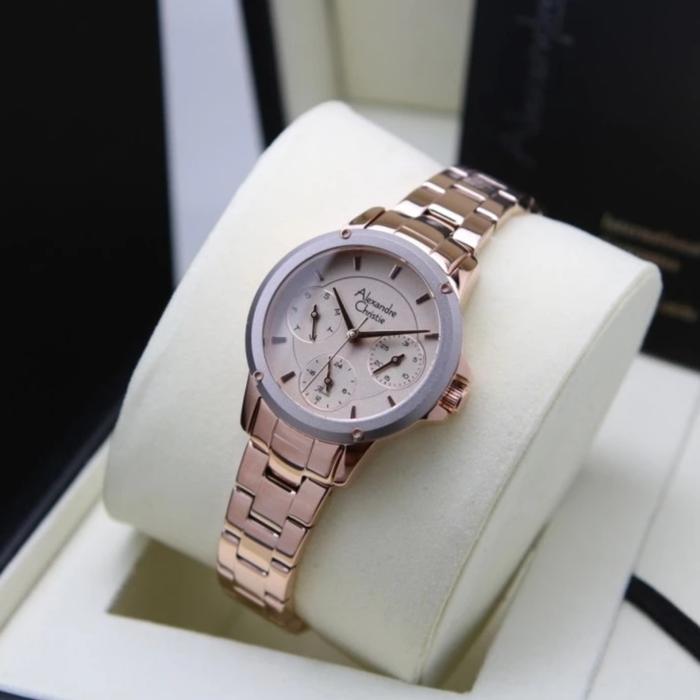 ALEXANDRE CHRISTIE AC 2A16 ROSEGOLD GREY AC2A16 WANITA ORIGINAL
