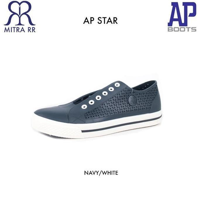 Asli Sepatu ApStar AP STAR AP Boots Karet PVC Karet Navy White