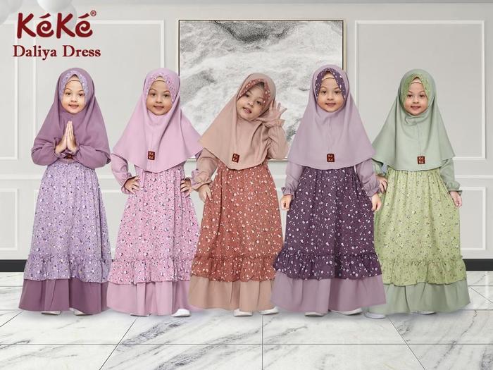 Qonitah Project GM 2106 Daliya Dress Baju Gamis Anak Keke Busana