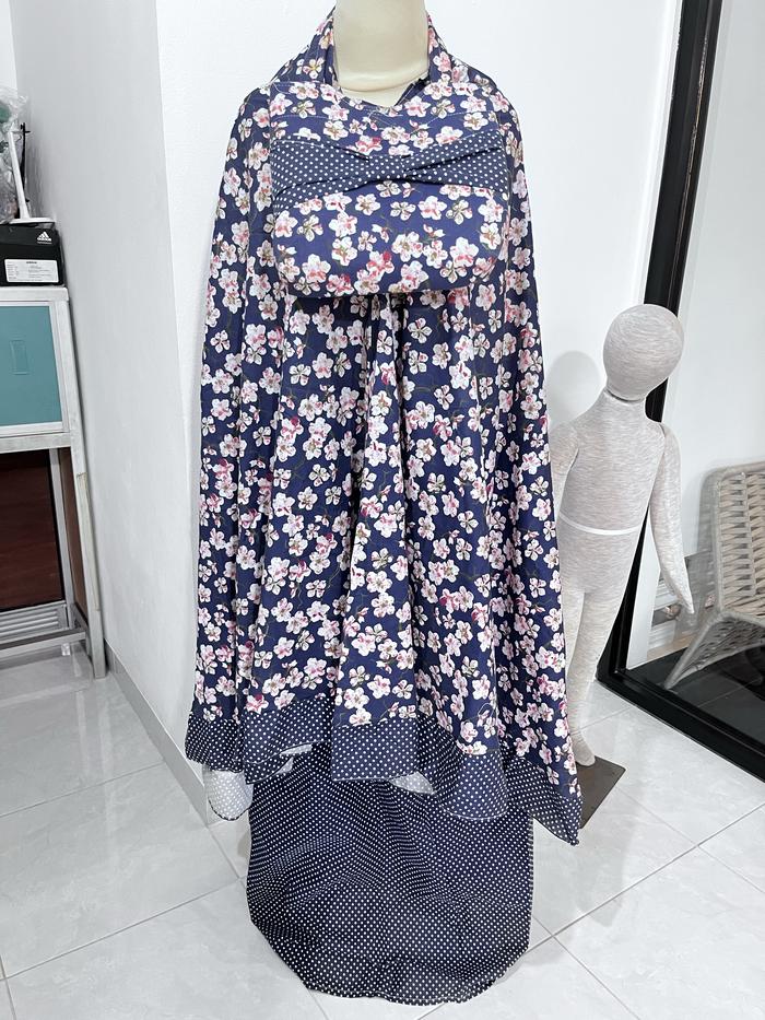 mukena remaja tanggung | motif bunga sakura katun jepang