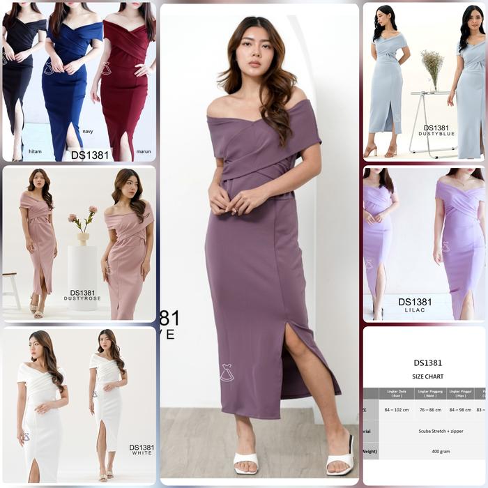 Sabrina Party Dress 1381 Maxi Bodycon Sexy DS1381 Natal Mauve Lilac