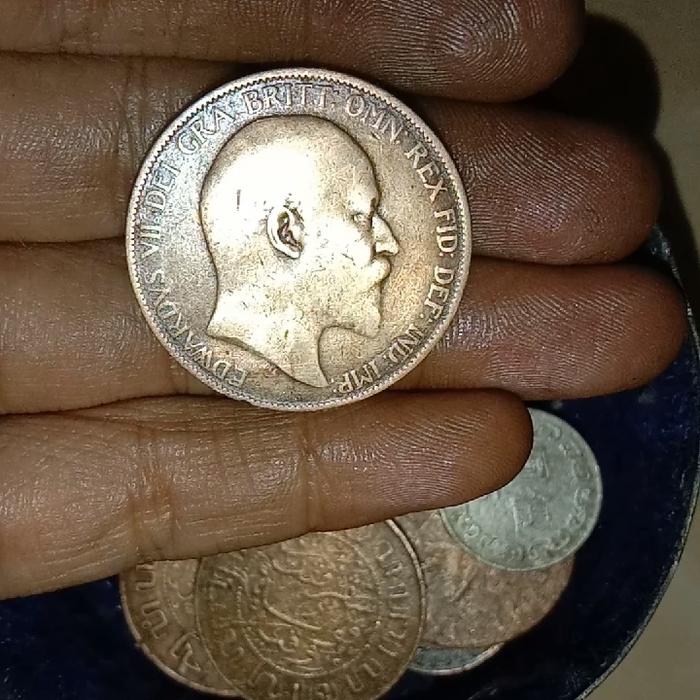 Koin Kuno - ONE PENNY 1902 • EDWARD VII 100% LANGKA Originall