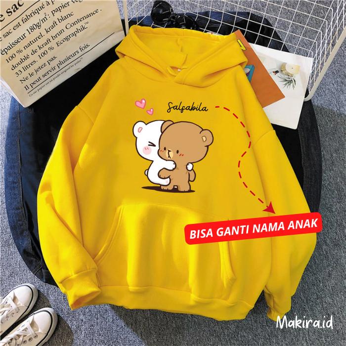 Jacket Hoodie Anak Perempuan Model Karakter Anime Beruang Kawai Lucu