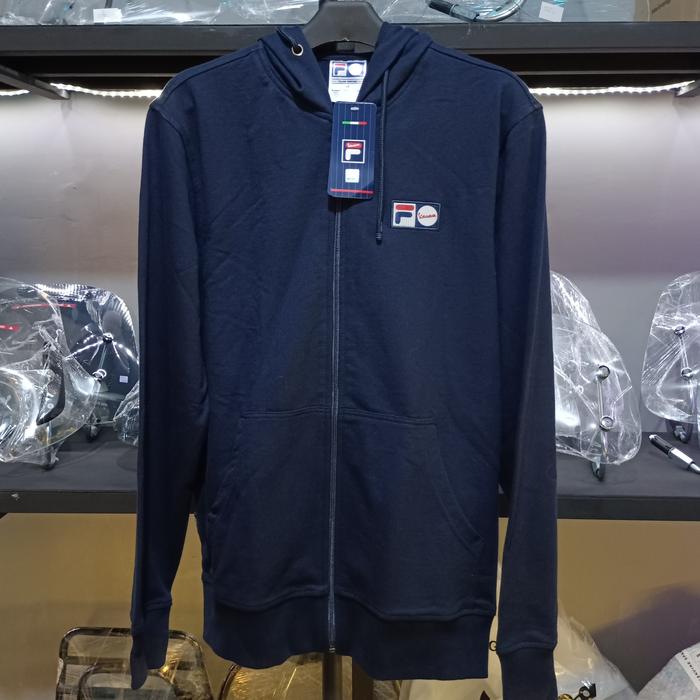 jaket hoodie original fila x vespa - man navy