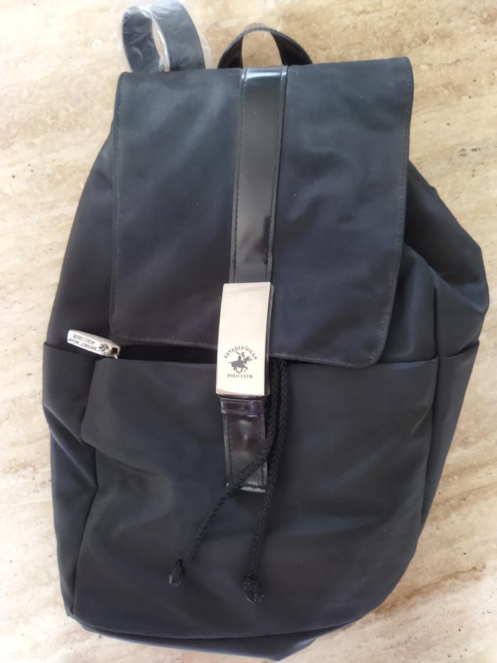 Tas Ransel Wanita Hitam Bahan Parasut Merek Beverly Hills Polo Club
