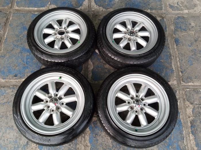 velg racing bekas model watanabe clasik ring 16x7 pcd 4x100 4x114+ban