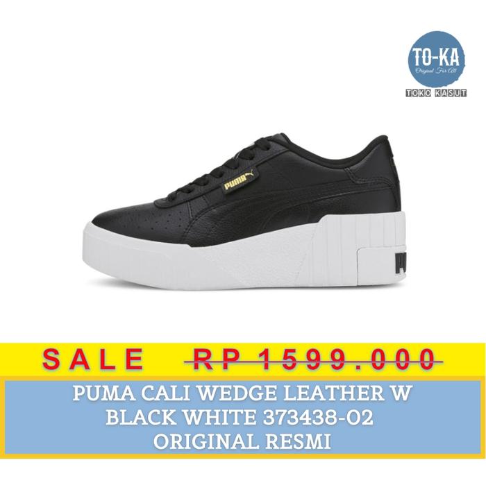PUMA CALI WEDGE LEATHER W black white 373438-02