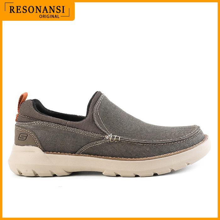 SEPATU PRIA TERBARU SKECHERS ORIGINAL SLIP ON M-USA DOVENO COKLAT