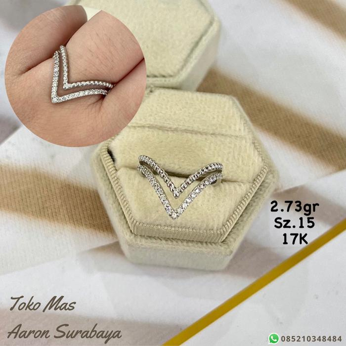 ARGOLD - Cincin aurel double - cincin aurel tumpuk emas 17k 750