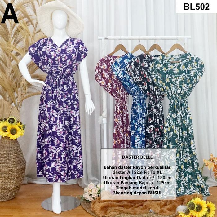1pcs Daster Belle Viral kerut pinggang bahan rayon busui friendly BL