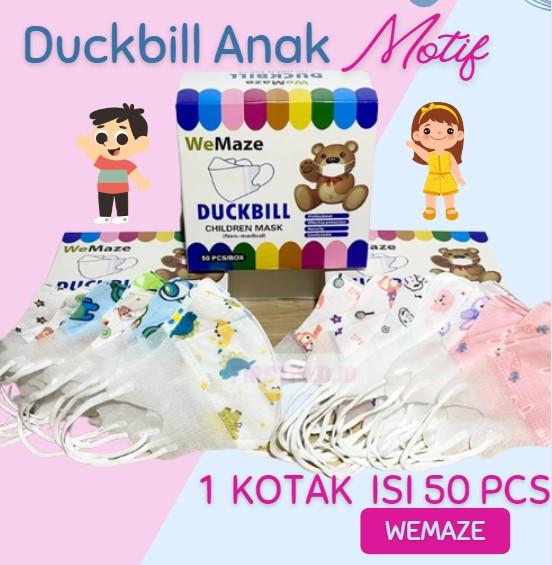 MASKER DUCKBILL ANAK MOTIF ISI 50 PCS WEMASK/WEMAZE COWOK CEWEK MASKER