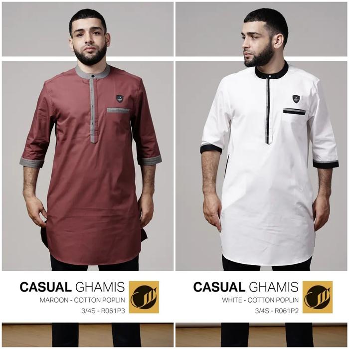 SAMASE GHAMIS CASUAL R061P White Maroon