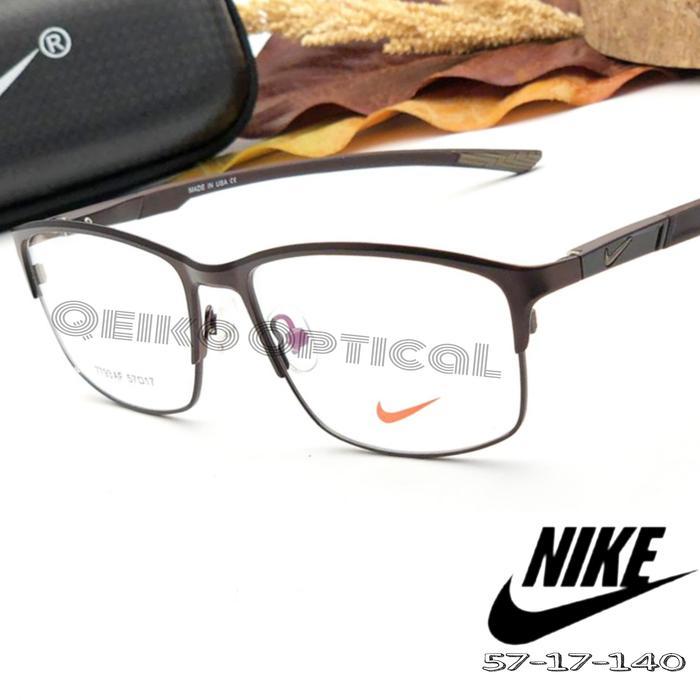 Frame Kacamata Pria Titanium Nike NK7793S57 Col.04 Pewter Brown Elegan
