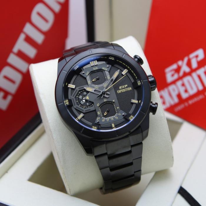 JAM TANGAN PRIA EXPEDITION E 6828 E6828 EXP 6828 BLACK IVORY ORIGINAL