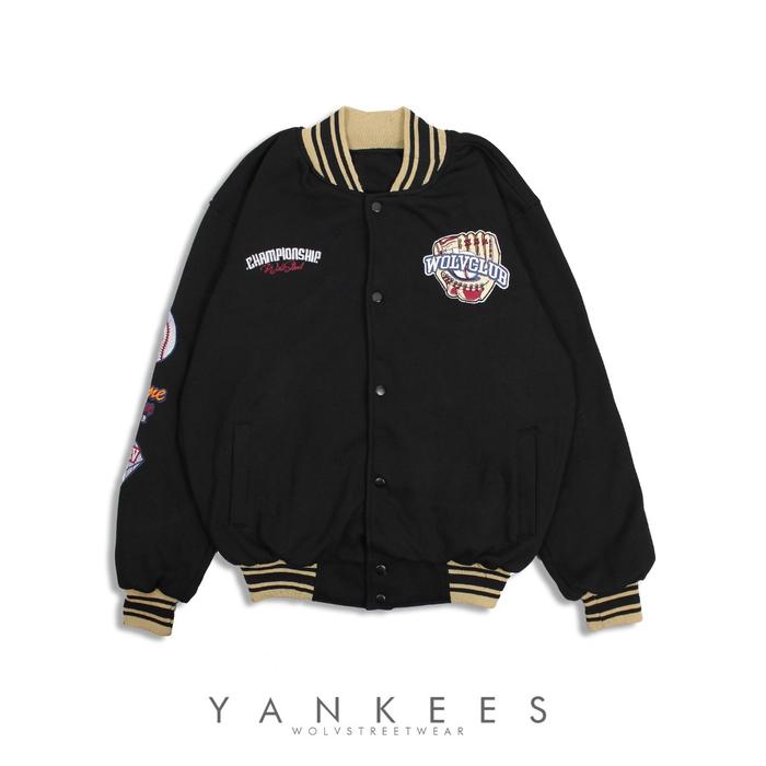 JAKET VARSITY WOLV YANKEES ORIGINAL PREMIUM AUTHENTIC FULL BORDIR