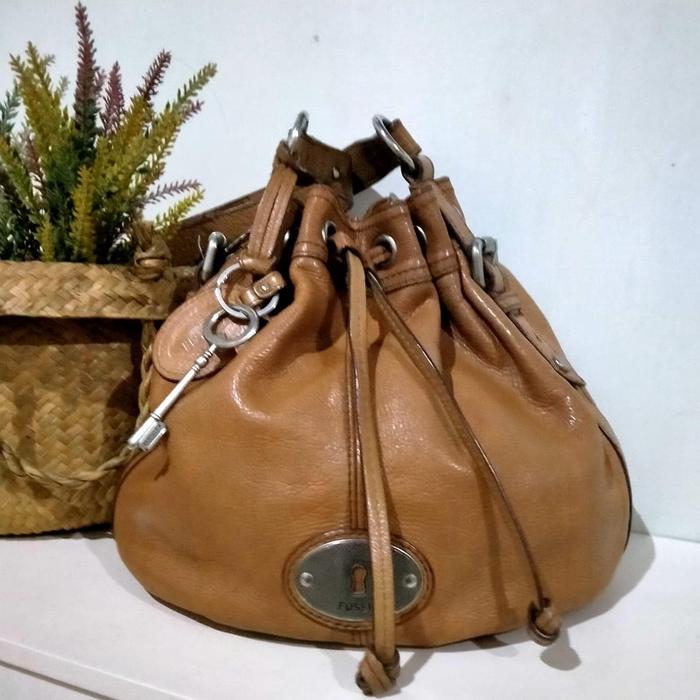 Fossil Maddox Drawstring Bag Brown Large