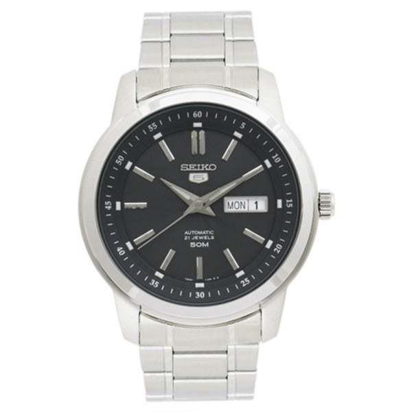 Jam Tangan Pria Seiko 5 SNKM87K1 Automatic Black Dial Stainless Steel