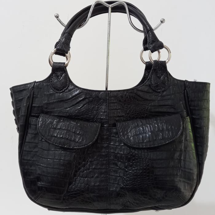tas kulit asli vintage antique branded pl hitam
