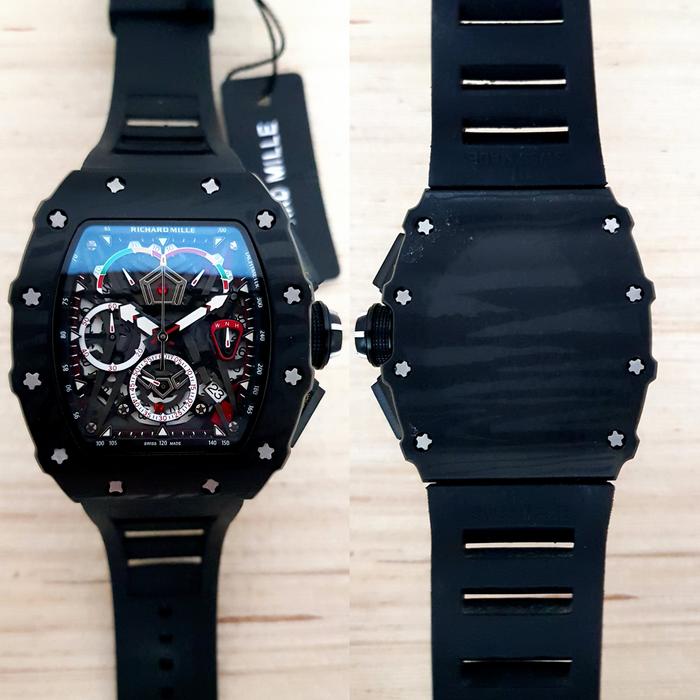 ARLOJI26 JAM TANGAN PRIA RM 50 03 BLACK RUBBER PREMIUM