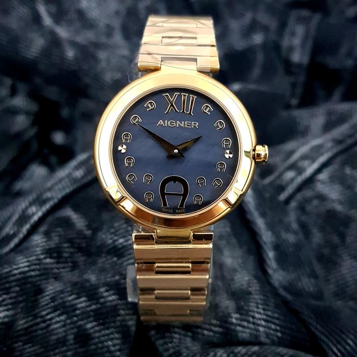 ARLOJI26 JAM TANGAN WANITA AIGNER PARMA GOLD DIAL GREY 30MM