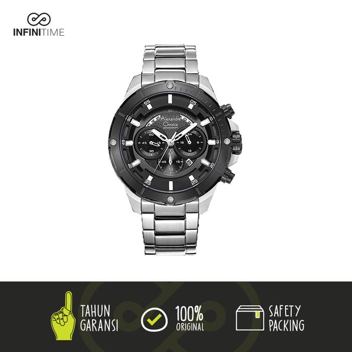 Jam Tangan Alexandre Christie AC 6529 Silver Black Pria