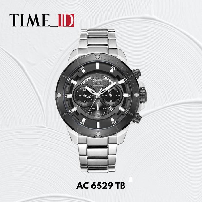 Jam Tangan Alexandre Christie AC 6529 SILVER BLACK Pria