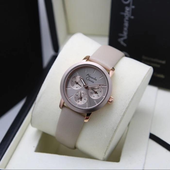 ALEXANDRE CHRISTIE AC 2A25 ROSEGOLD GREY AC2A25 WANITA ORIGINAL