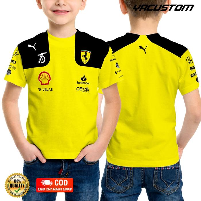 Kaos Anak Jersey F1 Scuderia Ferrari Racing Team Special GP Monza