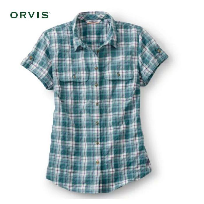 Kemeja Orvis wanita dewasa tangan pendek size S,L,XL