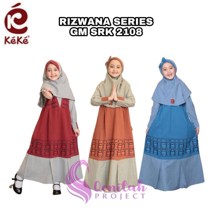 Qonitah Project GM SRK 2110/2108 Rizwana Series Baju Gamis Anak Keke