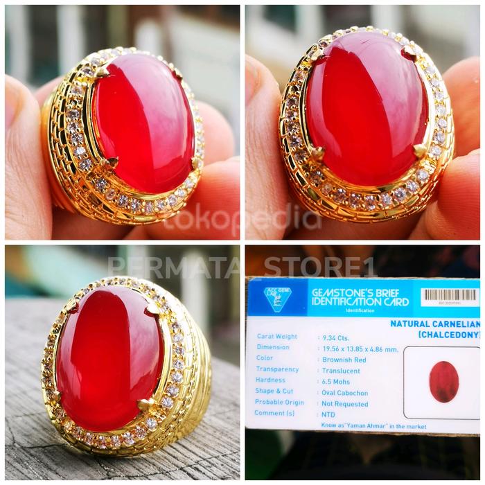 BATU CINCIN NATURAL RED BARON CARNELIAN MEMO LAB ACC